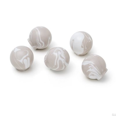 Bouton de meuble Ren Blanc Gris 35 Bois Hêtre