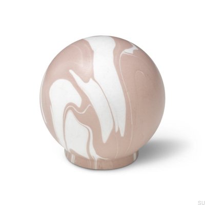 Bouton de meuble Ren Blanc Rose Taupe 35 Bois Hêtre