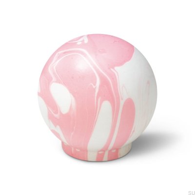 Bouton de meuble Ren Blanc Rose 35 Bois Hêtre