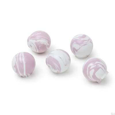 Bouton de meuble Ren Blanc Lilas 35 Bois Hêtre
