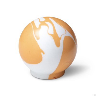 Bouton de meuble Ren Blanc Orange 35 Bois Hêtre