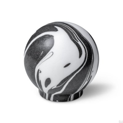 Bouton de meuble Ren Blanc Noir 35 Bois Hêtre