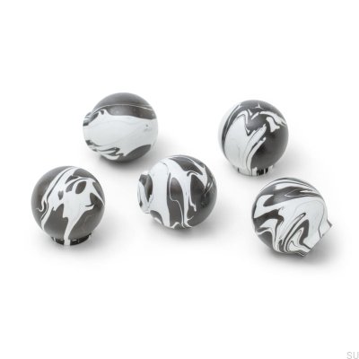 Bouton de meuble Ren Blanc Noir 35 Bois Hêtre