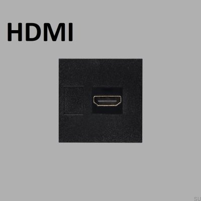 Module de connecteur HDMI 45 mm noir, norme européenne