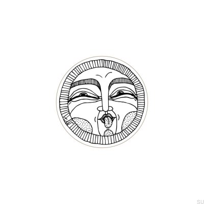 Bouton de meuble Faces Noir&Blanc 40 Bois Émaillé Blanc (motif C)