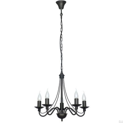 Lustre Rose 5 Métal Noir