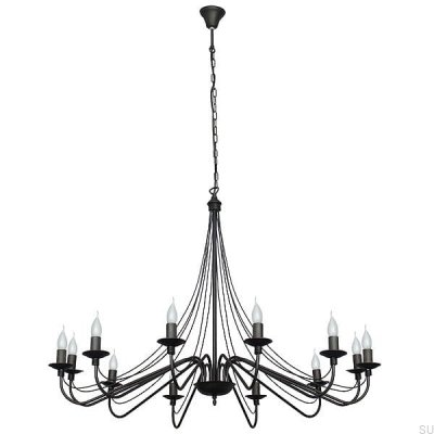 Lustre Rose 12 Métal Noir