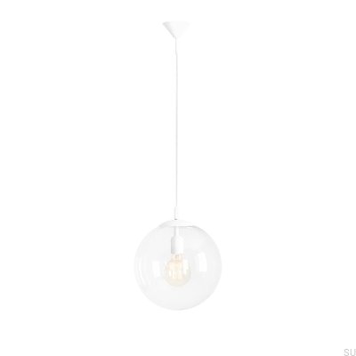 Lampe suspendue Globe en métal blanc