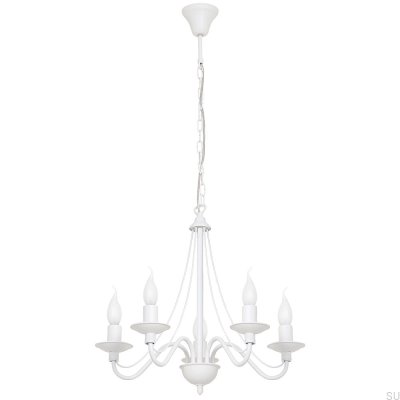 Lustre Rose 5 Métal Blanc
