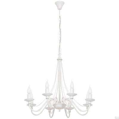 Lustre Rose 8 Métal Blanc