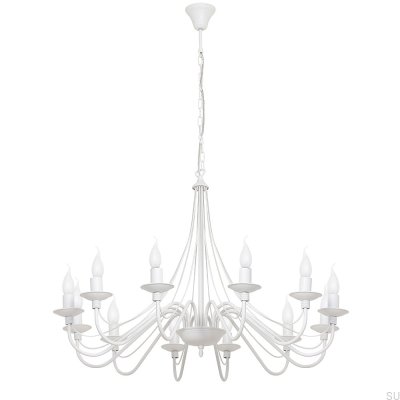 Lustre Rose 12 Métal Blanc