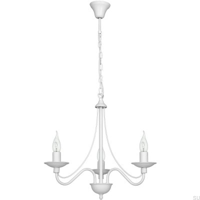 Lustre Rose 3 Métal Blanc
