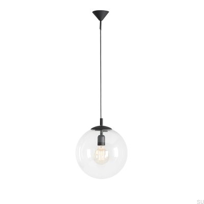Lampe suspendue Globe en métal noir