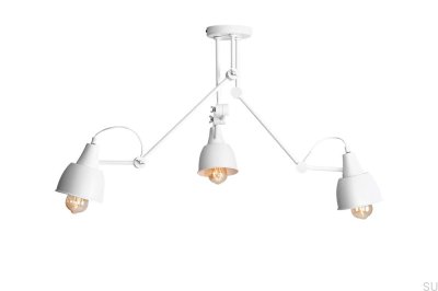 Plafonnier Aida 3 en métal blanc