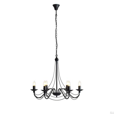 Lustre Rose 6 Métal Noir