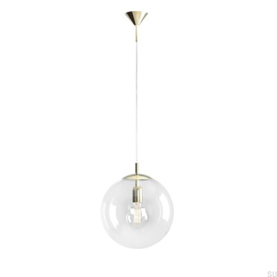 Lampe suspendue Globe en métal doré