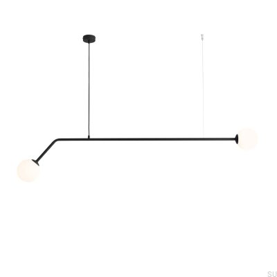 Lampe suspendue en métal noir pur