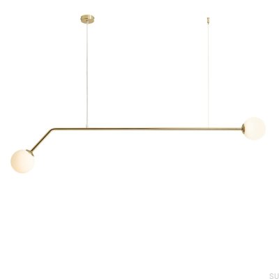 Lampe suspendue en métal doré pur