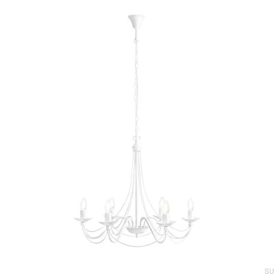 Lustre Rose 6 Métal Blanc