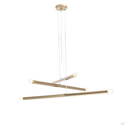 Lampe suspendue Tubo 6 en métal doré