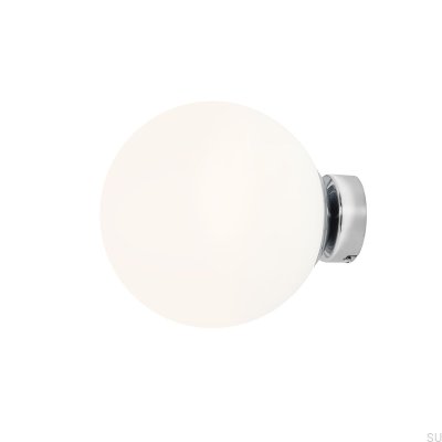 Applique murale Ball M en métal argenté chromé