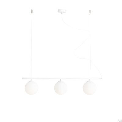 Suspension Beryl Glass 3 Métal Blanc