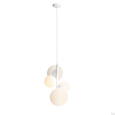Suspension Bloom 4 en métal blanc