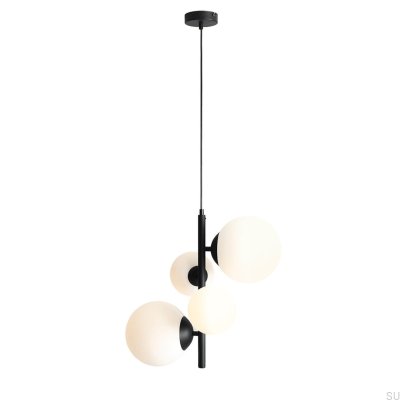 Lampe suspendue Bloom 4 en métal noir