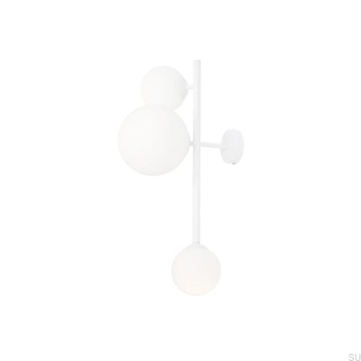 Applique murale Dione 3 en métal blanc