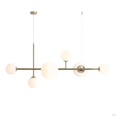 Lampe suspendue Dione 6 en métal doré