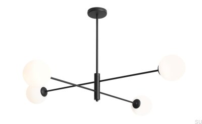 Plafonnier Homme 4 en métal noir