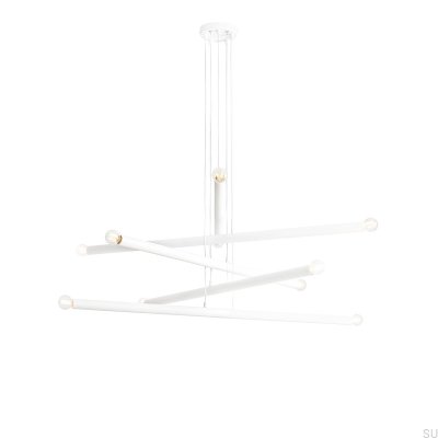Lampe suspendue Tubo 10 en métal blanc