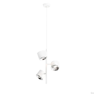 Lampe suspendue Bot 3 en métal blanc