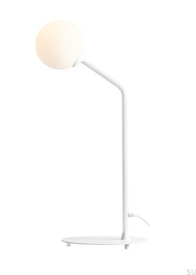 Lampe de bureau en métal pur blanc