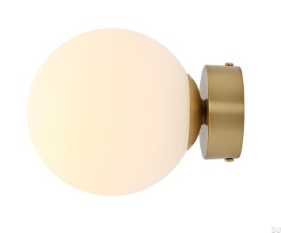 Applique murale Ball S en laiton brossé