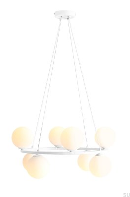 Suspension Krone 8 en métal blanc