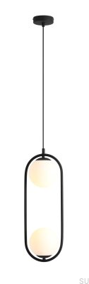 Lampe suspendue Riva 2 en métal noir