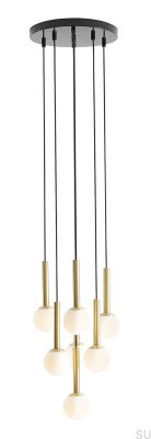 Suspension Riu 7 Ring en laiton et noir