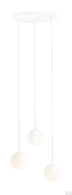 Suspension Bosso 3 anneaux en métal blanc
