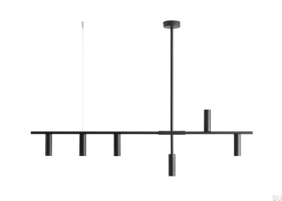 Lampe suspendue Trevo 6 en métal noir