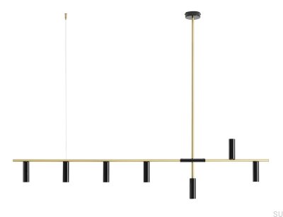 Suspension Trevo 7 en laiton et noir