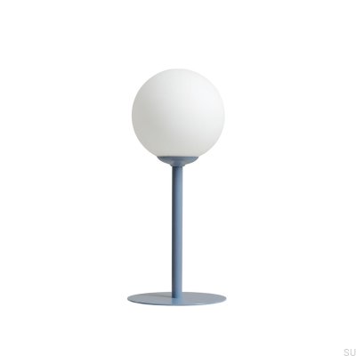 Lampe de bureau Pinne en métal bleu