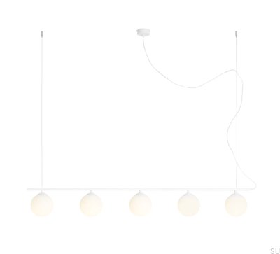 Suspension Beryl Glass 5 Métal Blanc