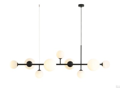 Lampe suspendue Dione 9 en métal noir