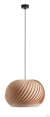 Lampe suspendue Nature Dark M en bois de hêtre