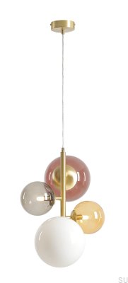 Suspension Bloom 4 en laiton multicolore