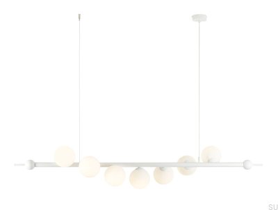 Lampe à suspension blanche en métal Wave 7
