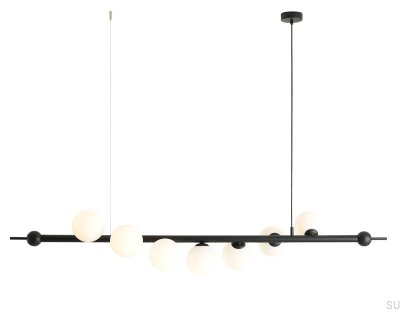 Lampe à suspension noire en métal Wave 7