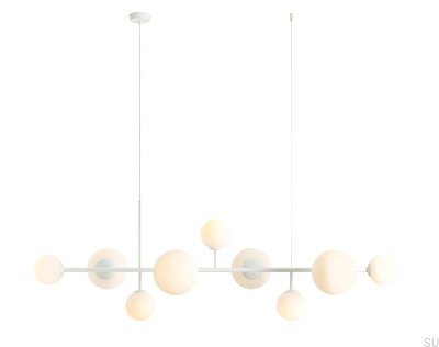 Lampe suspendue Dione 9 en métal blanc