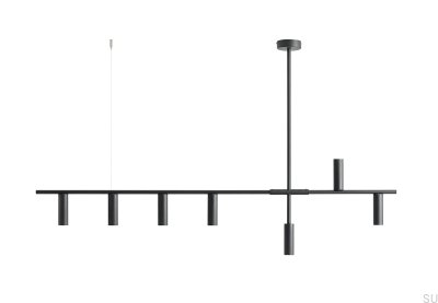 Lampe suspendue Trevo 7 en métal noir